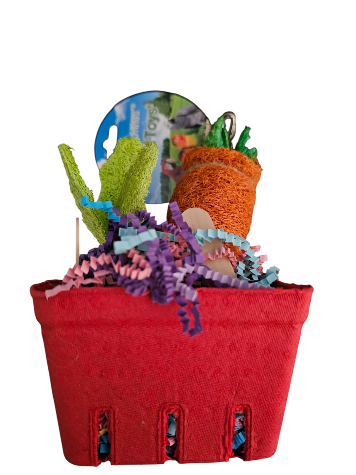 JUGUETE PARA AVES PLANTA CON ZANAHORIA cod 03495

Material: papel, estropajo y cartón