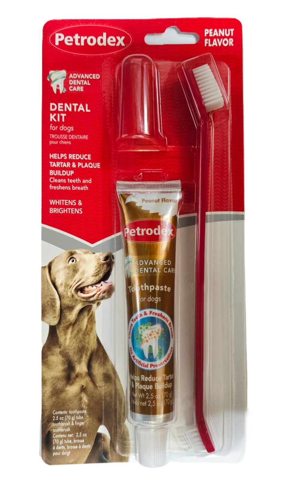 petrodex kit dental de perro mantequilla de mani