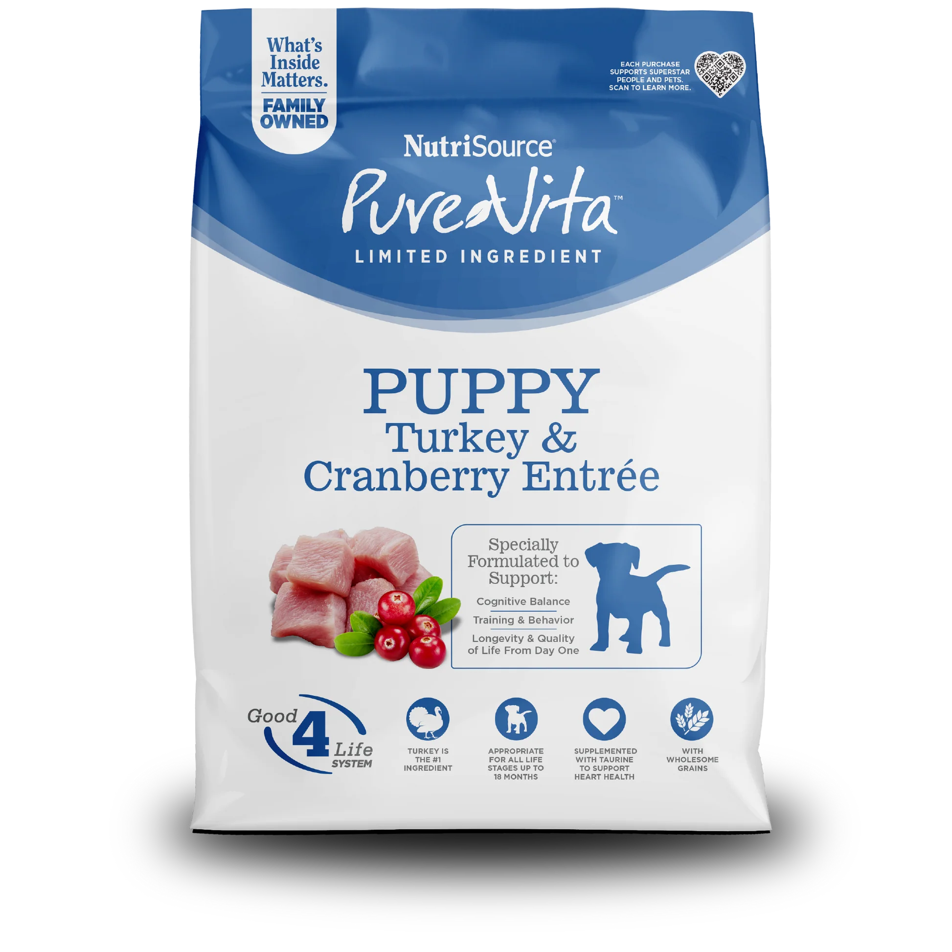 NUTRI SOURSE PURE VITA PUPPY TURKEY & CRANBERR
