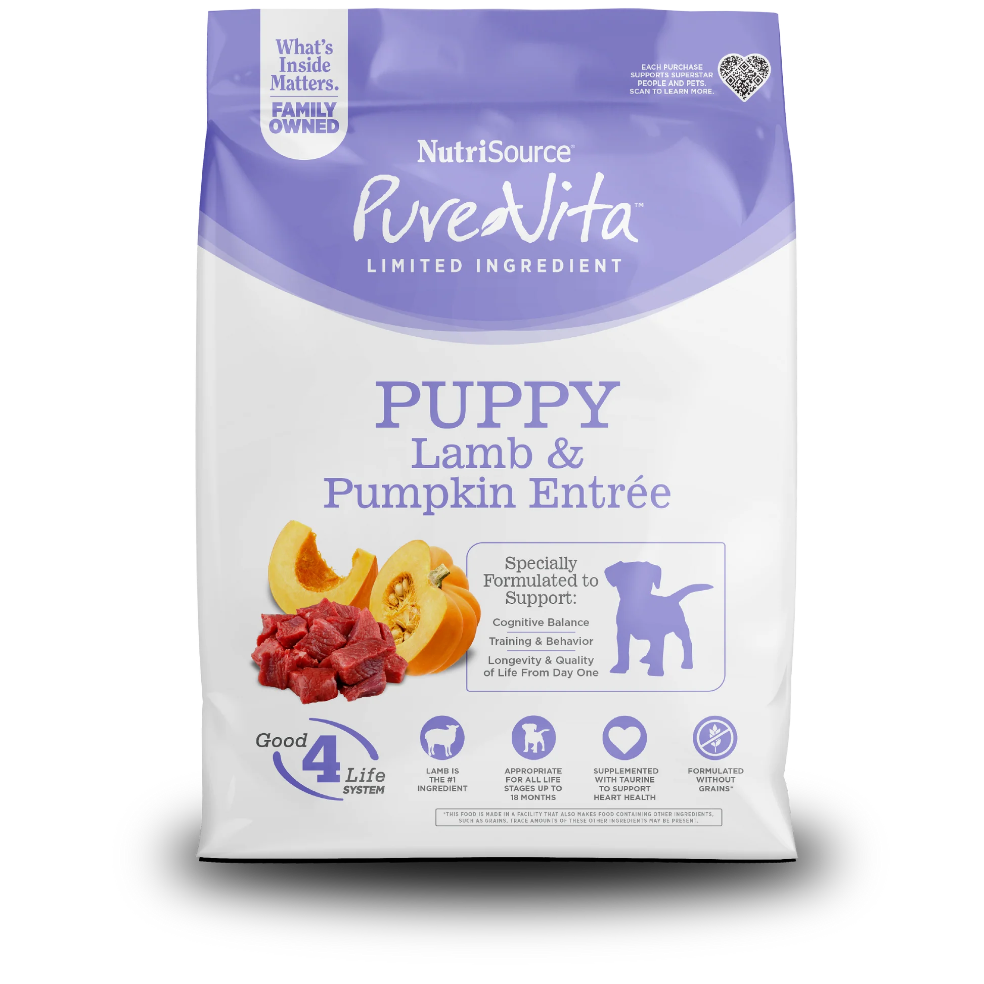 NUTRI SOURSE PURE VITA PUPPY LAMB AND PUMPKIN GF