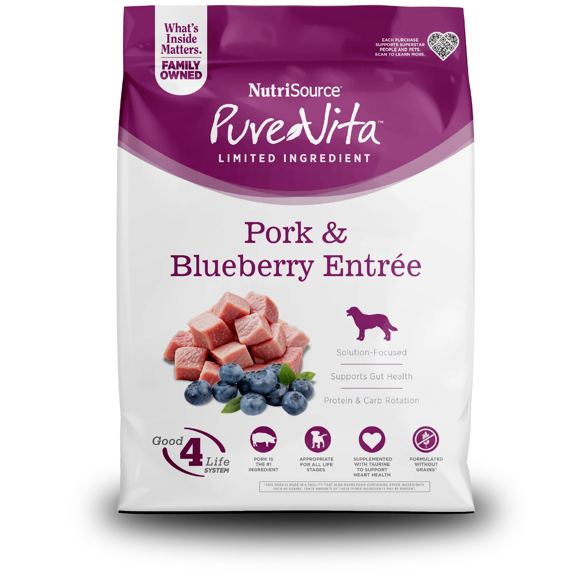 NUTRI SOURSE PURE VITA PORK & BLUEBERRY ENTREE GF